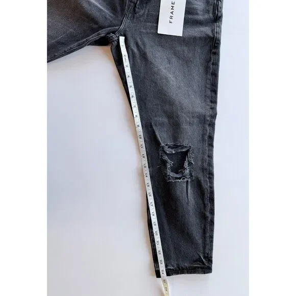 NWT FRAME Le Garcon Crop Straight Leg Boyfriend Jeans In Wilkinson Destruct 26